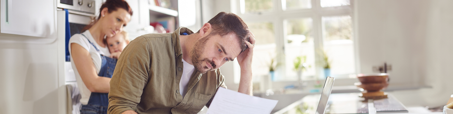 A man contemplating recession and debt